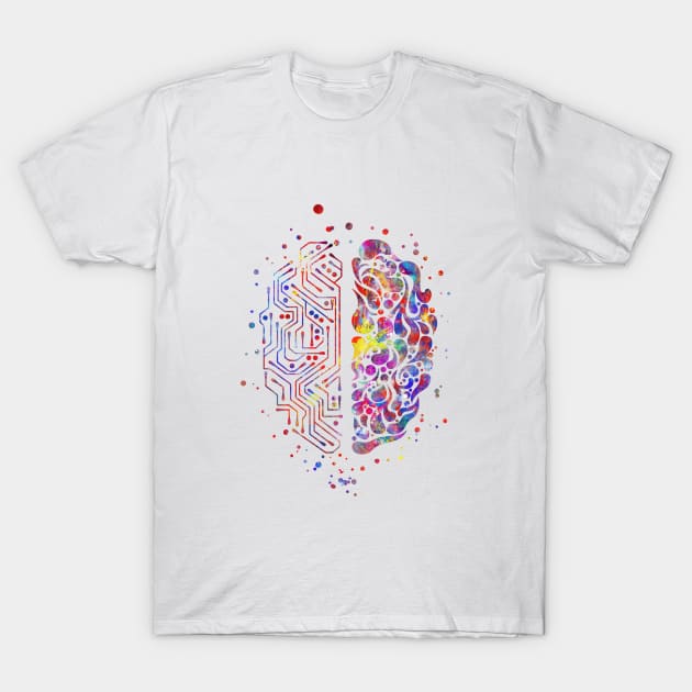 Circuit board brain, T-Shirt by RosaliArt